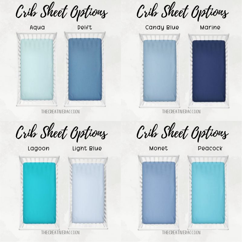 Blue Crib Sheet - The Creative Raccoon