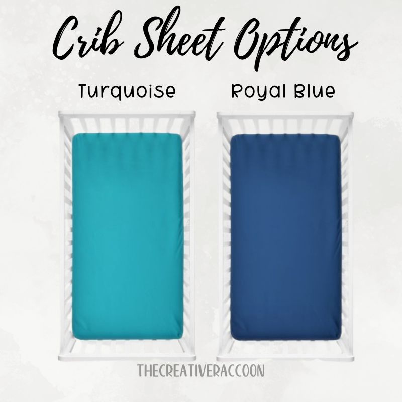 Blue Crib Sheet - The Creative Raccoon