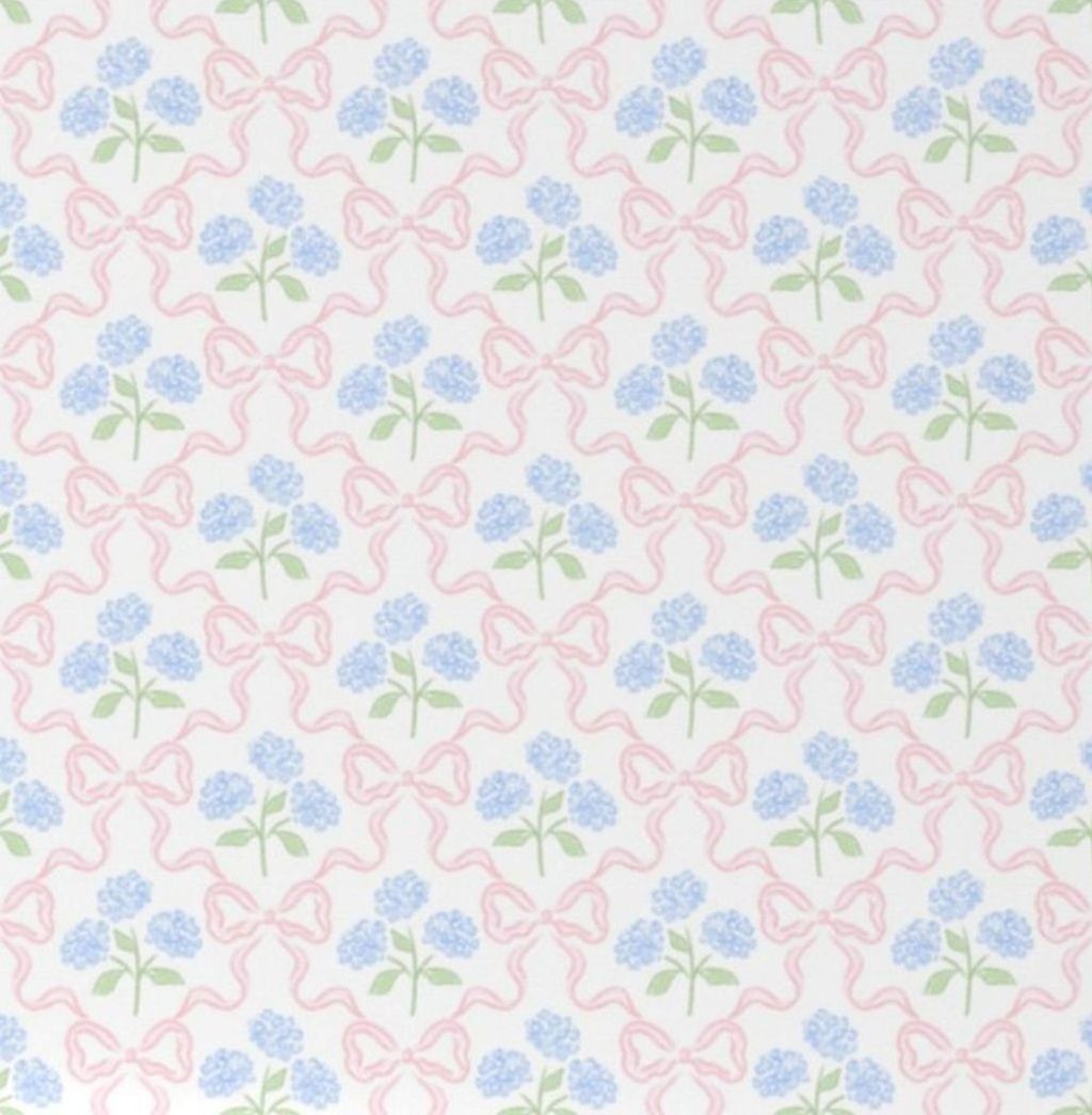 cotton fitted crib sheet featuring a delicate blue hydrangea bouquet accented by a pink bow
Blue Hydrangea Pink Bow Crib Sheet - The Creative Raccoon
