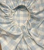Changing Pad Cover & crib sheet Light Blue Gingham - The Creative Raccoon