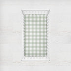 Crib Sheet - Light Sage Gingham Check - The Creative Raccoon