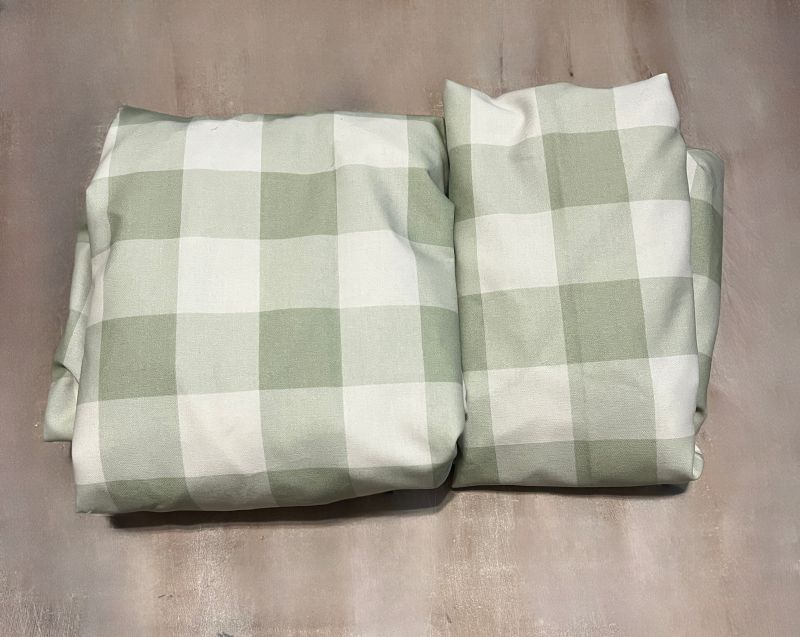 Crib Sheet - Light Sage Gingham Check - The Creative Raccoon