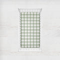 Crib Sheet - Sage Gingham Check - The Creative Raccoon