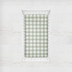 Crib Sheet - Sage Gingham Check - The Creative Raccoon