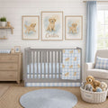 Golden Retriever Crib Bedding, Blue Gingham - The Creative Raccoon