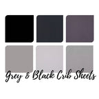 Gray Crib Sheet, Black Crib Sheet - The Creative Raccoon
