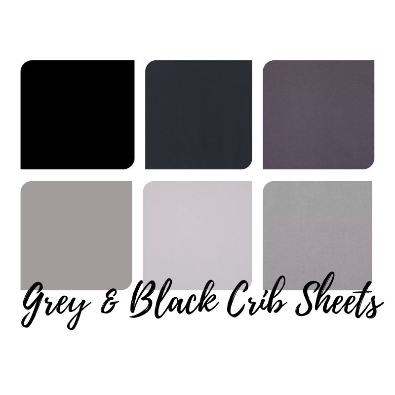 Gray Crib Sheet, Black Crib Sheet - The Creative Raccoon