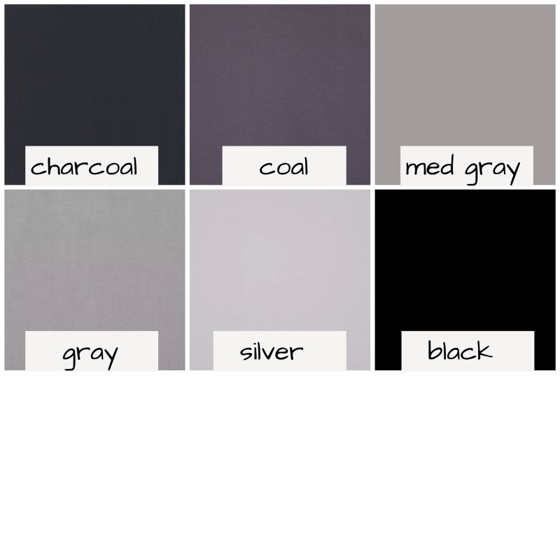 Gray and Black swatches for bedding - The Creative Raccoon