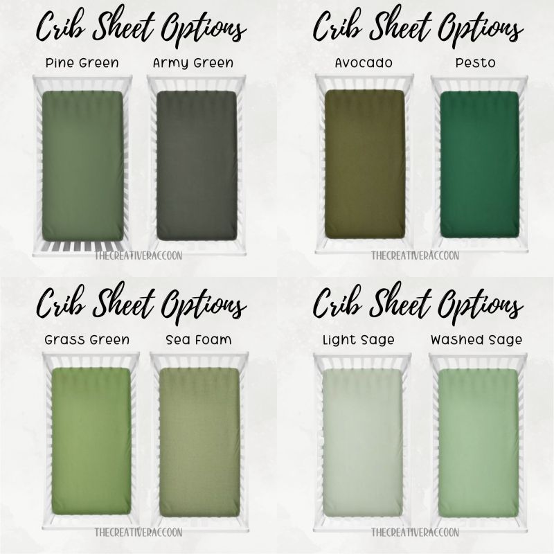 Green Crib Sheet - The Creative Raccoon