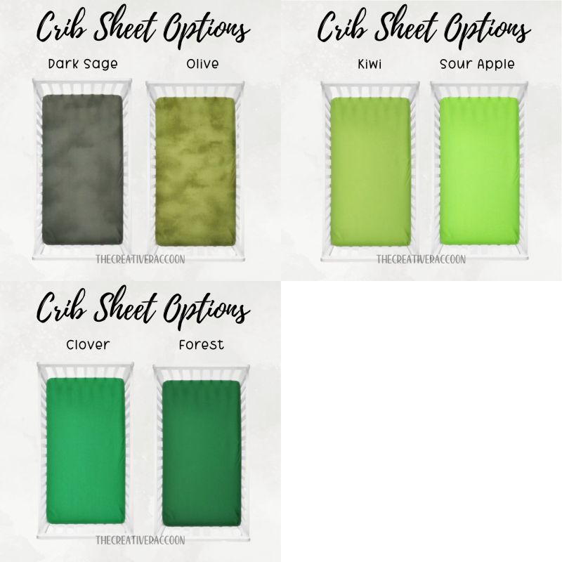 Green Crib Sheet - The Creative Raccoon