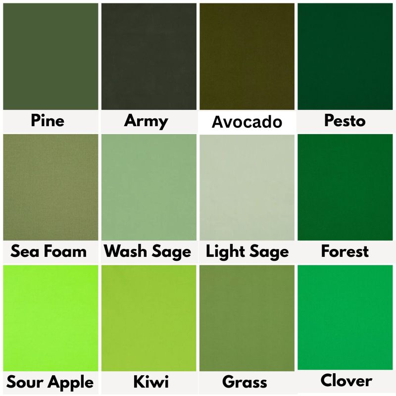 Green swatches for bedding - The Creative Raccoon