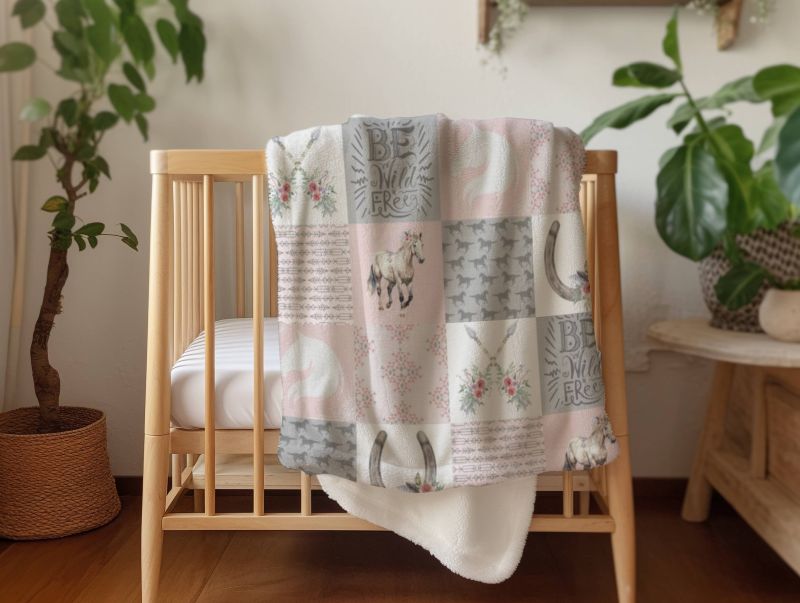 Horse Minky Baby Blanket - The Creative Raccoon