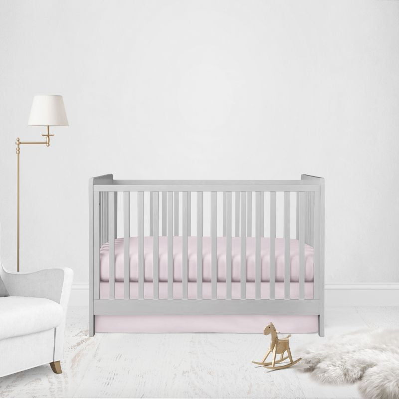Light Pink Crib Sheet & Flat Crib Skirt - The Creative Raccoon