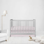 Light Pink Crib Sheet & Flat Crib Skirt - The Creative Raccoon