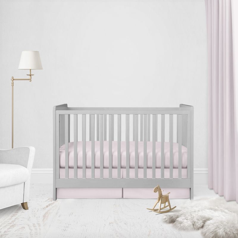 Light Pink Crib Sheet & Pleat Crib Skirt - The Creative Raccoon