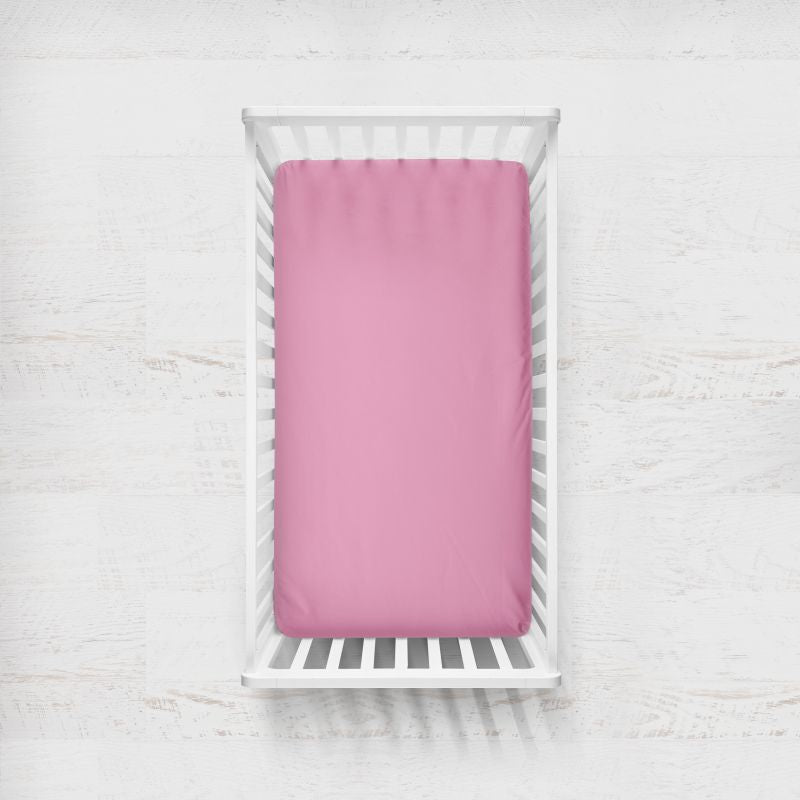 Medium Pink Crib Sheet - The Creative Raccoon 