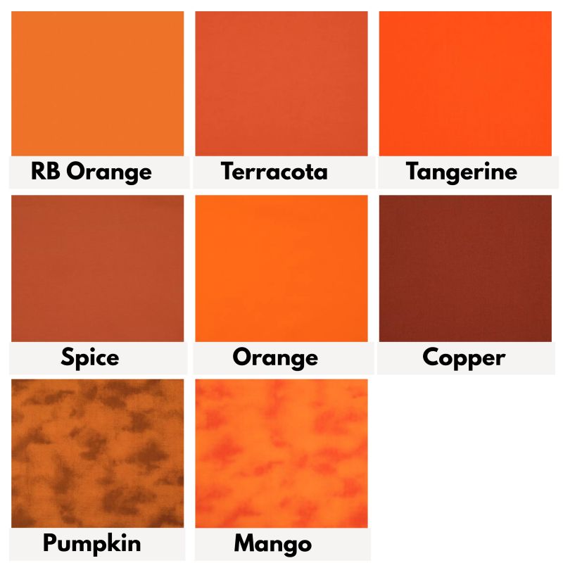 Orange swatches for bedding - The Creative Raccoon