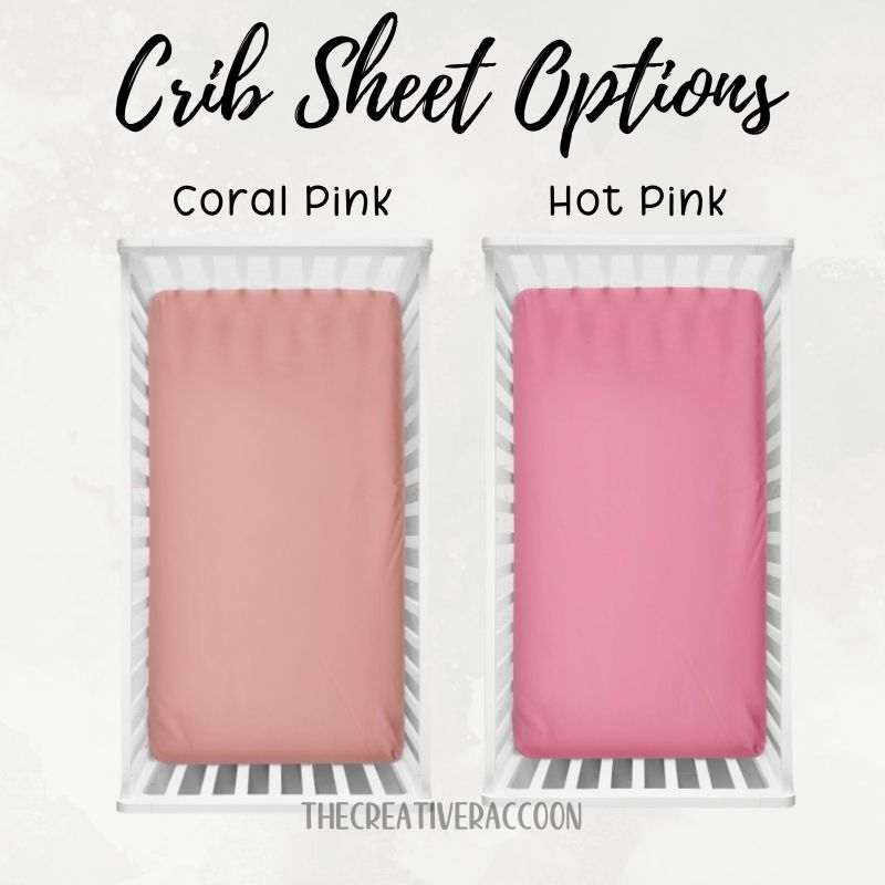 Coral Pink & Hot Pink - Pink Crib Sheet - The Creative Raccoon