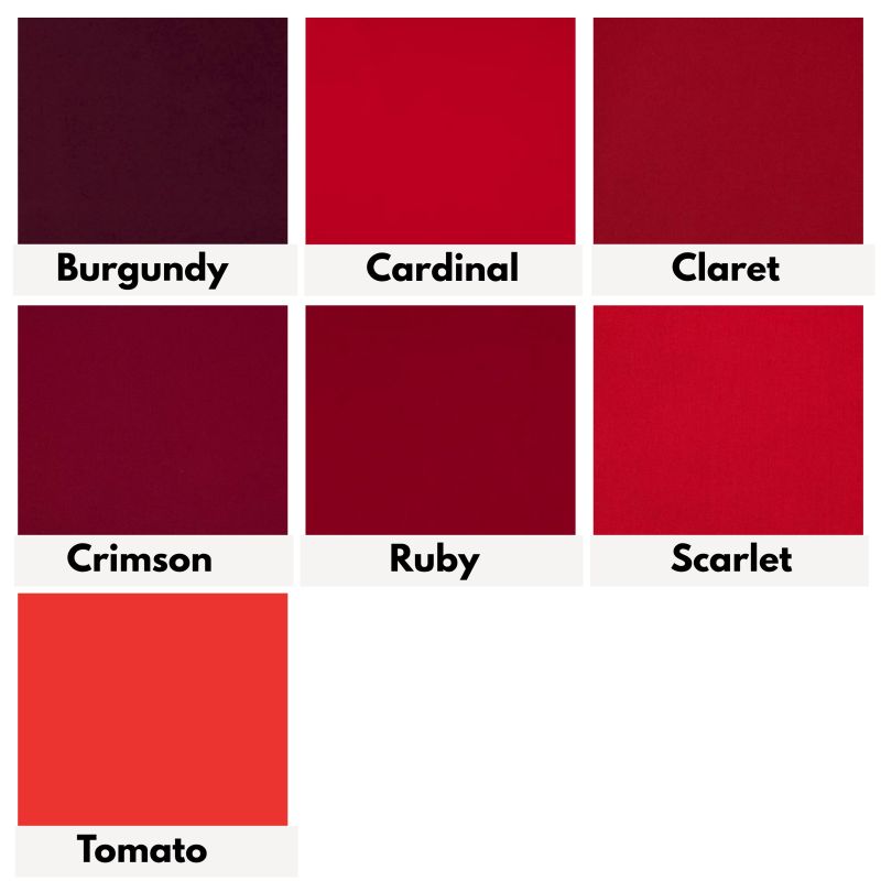 Red swatches for bedding - The Creative Raccoon