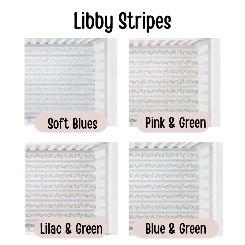 Stripes and Vines Crib Sheets - The Creative Raccoon - Libby 
