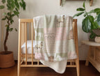 Baby crib with a patterned blanket featuring horses and text in a room with plants.
Wildflower Horse Baby Blanket - The Creative Raccoon