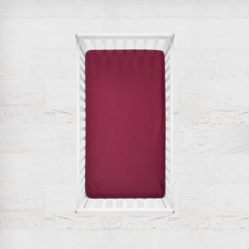 crimson crib sheet - the creative raccoon