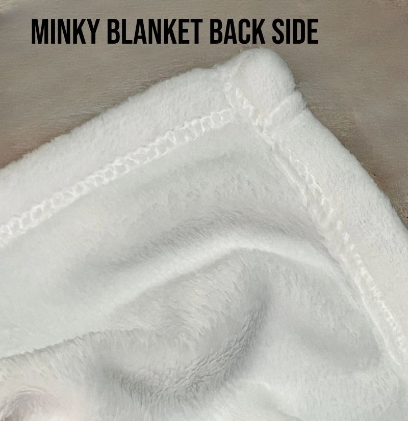 white minky blanket back side - The Creative Raccoon 